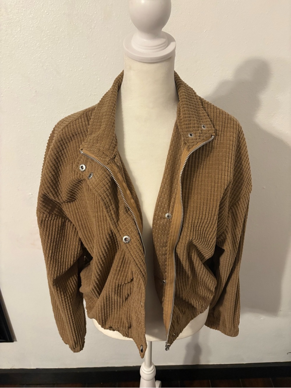 Corded Bomber Jacket - Brown